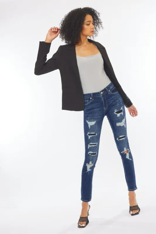 Tobie Mid Rise Super Skinny Jeans made by Kan Can