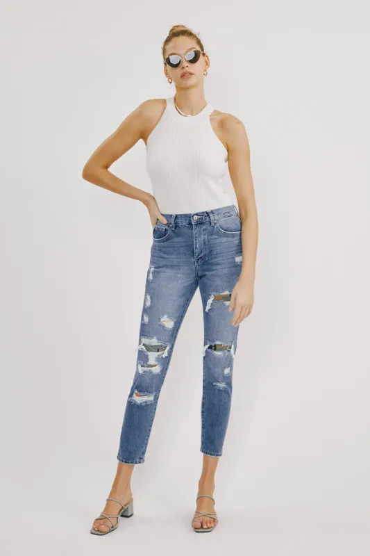 Esmee Ultra High Rise Mom Jeans sold by Kan Can