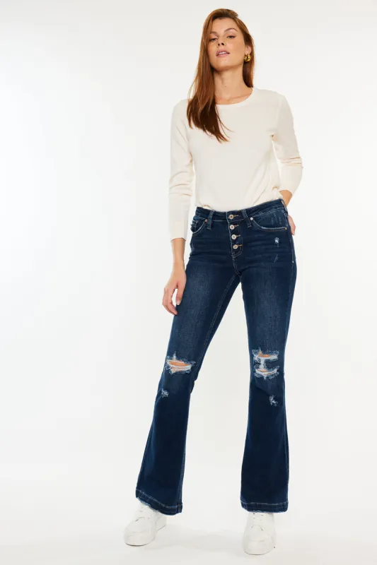 Jaden Mid Rise Flare Jeans (Petite) sold by Kan Can