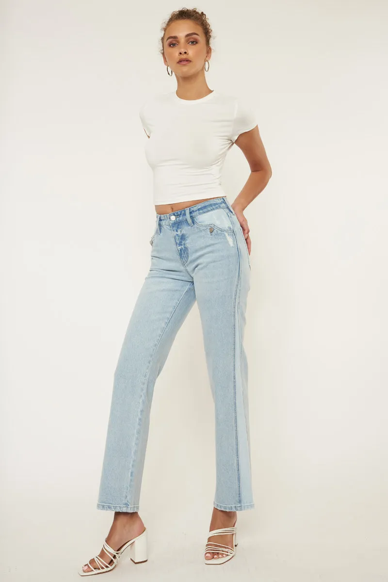 Maple High Rise Straight Leg Jeans sold by Kan Can