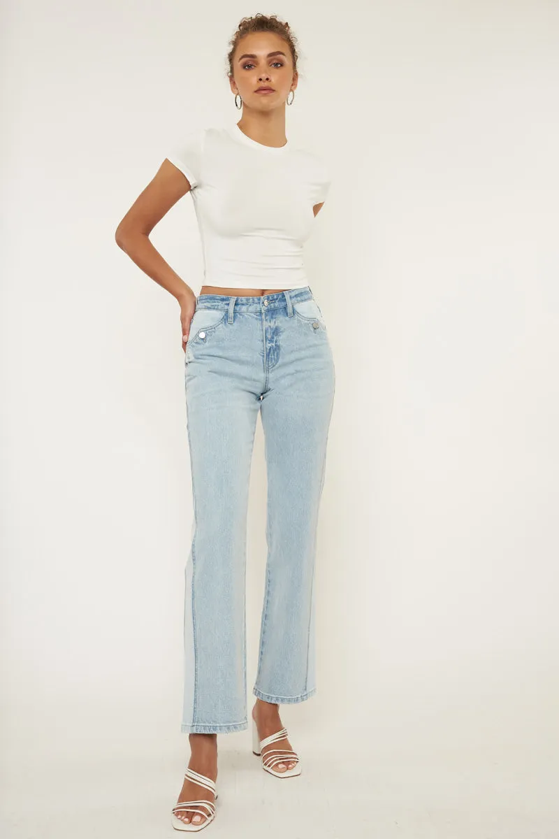 Maple High Rise Straight Leg Jeans sold by Kan Can product image thumbnail 4
