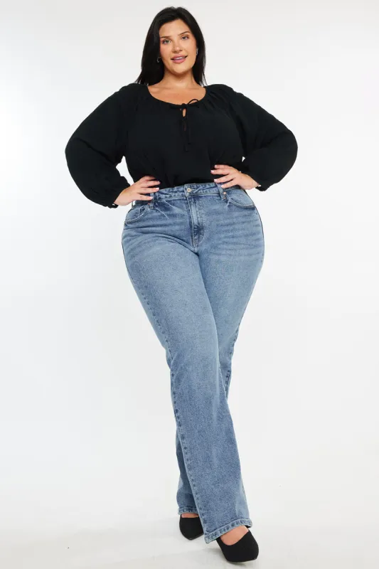 Ammy High Rise True Straight Leg Jeans (Plus Size) sold by Kan Can
