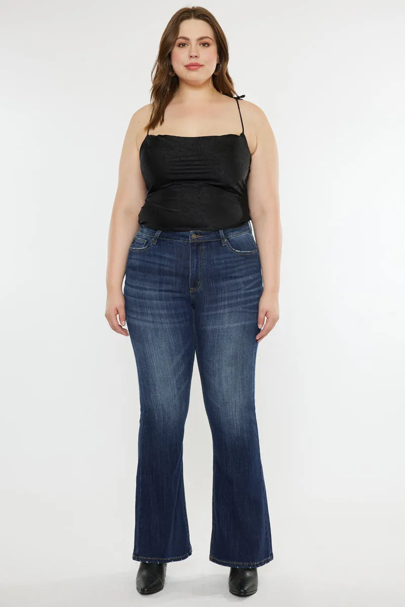 Natti Mid Rise Flare Jeans (Plus Size) sold by Kan Can