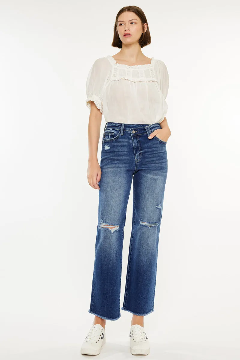 Mollie Essentials High Rise 90's Criss Cross Jeans sold by Kan Can product image thumbnail 4
