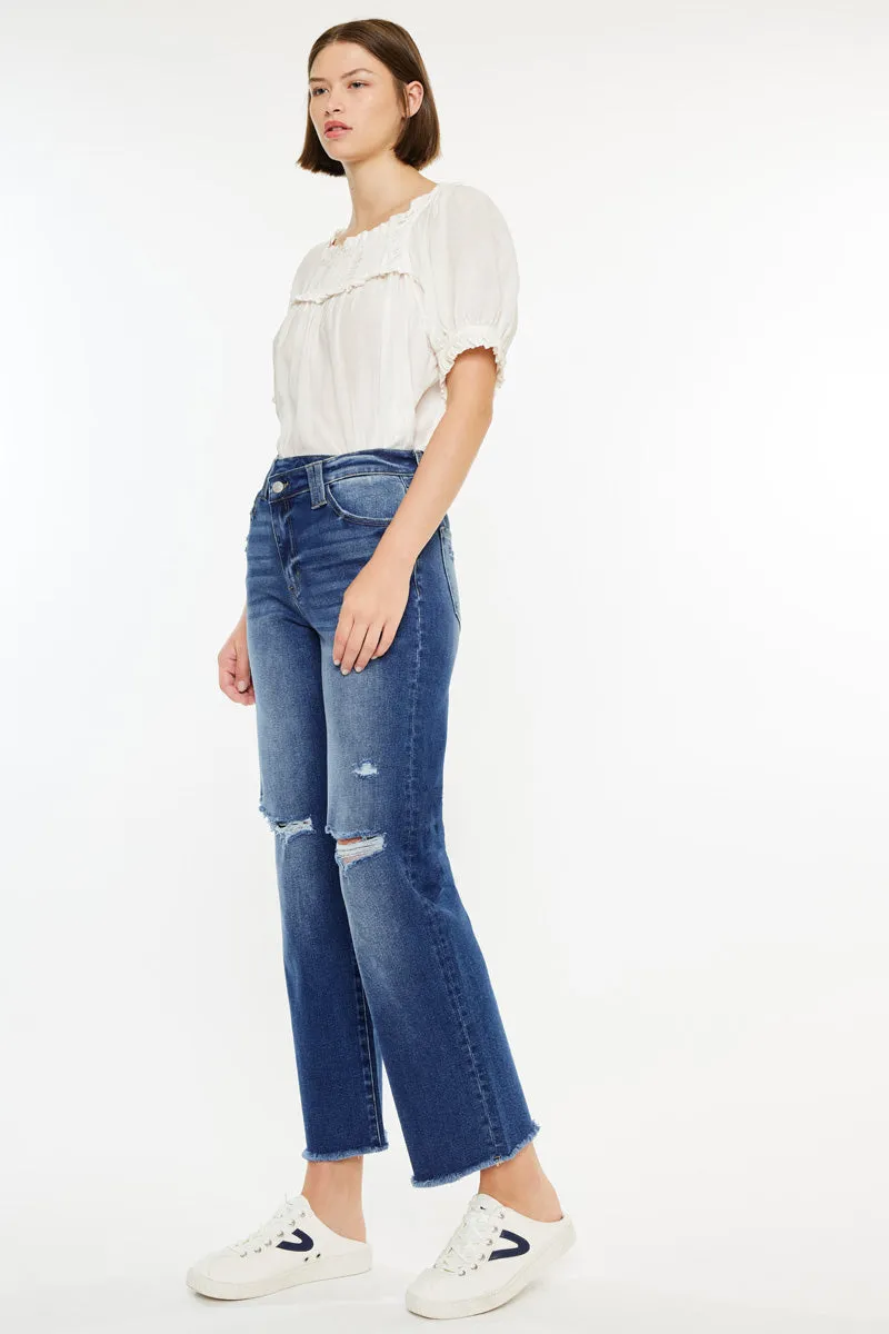 Mollie Essentials High Rise 90's Criss Cross Jeans sold by Kan Can product image thumbnail 5