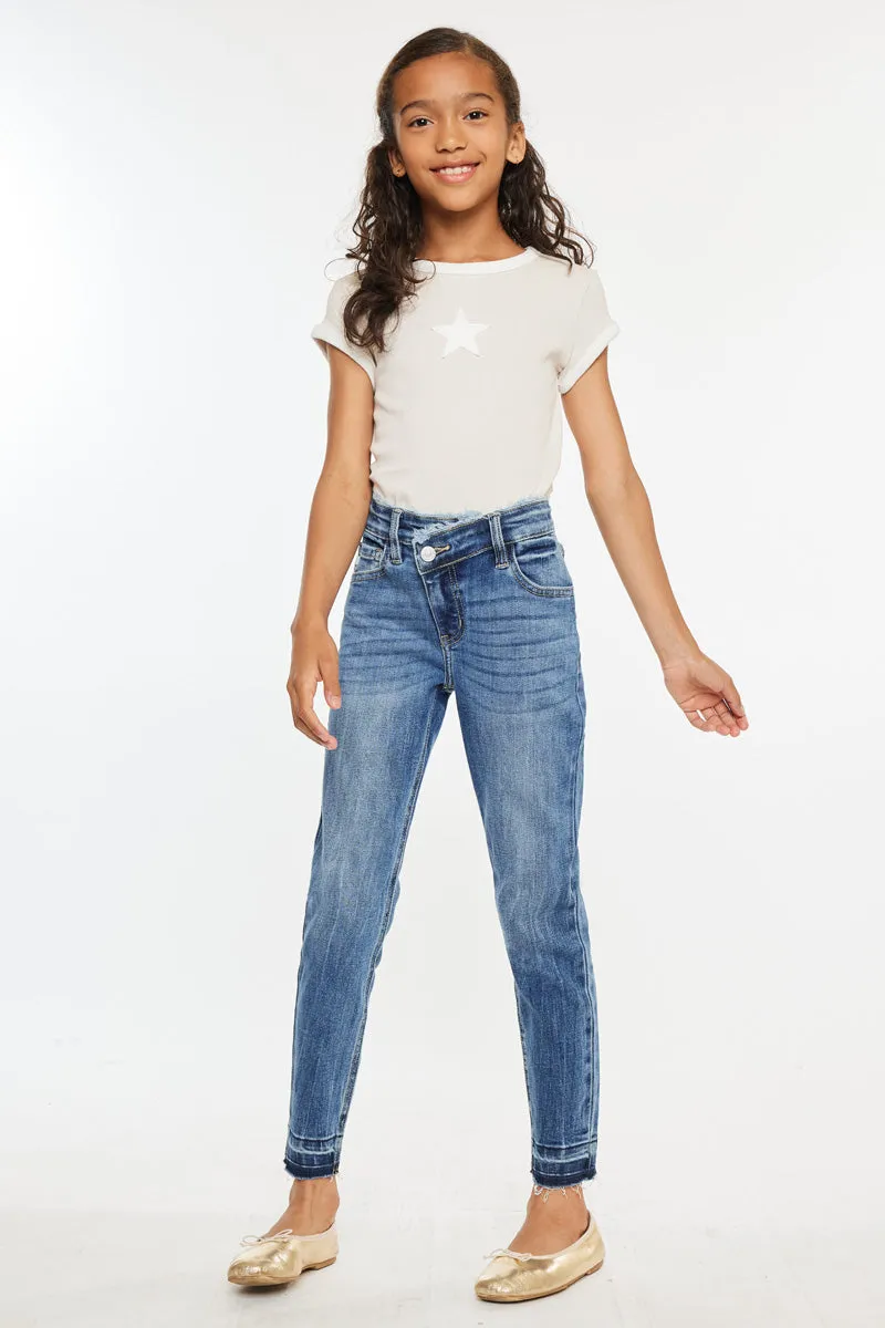 Pomey High Rise Ankle Skinny Kid Jeans sold by Kan Can