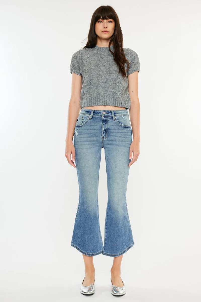 Raine High Rise Cropped Flare Jeans sold by Kan Can product image thumbnail 4