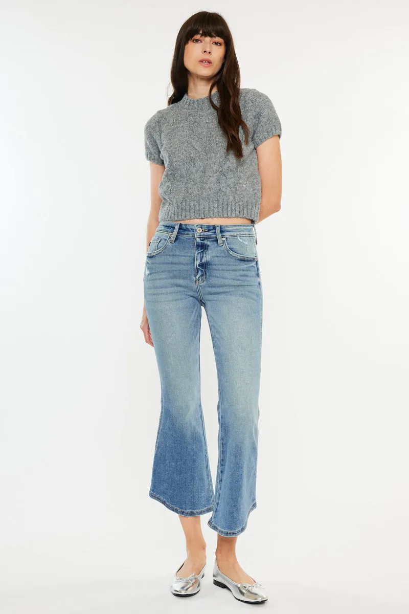 Raine High Rise Cropped Flare Jeans sold by Kan Can product image thumbnail 3