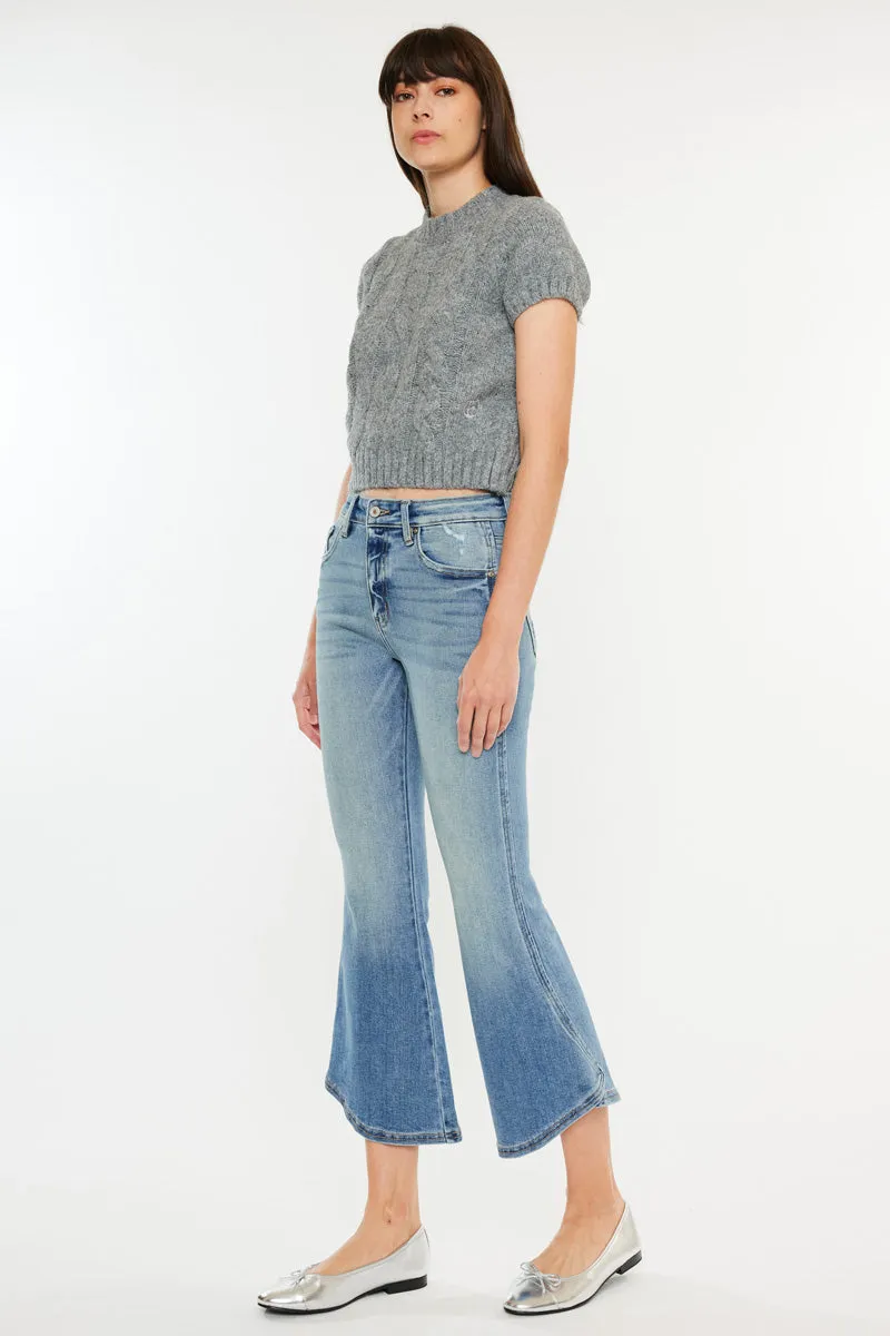 Raine High Rise Cropped Flare Jeans sold by Kan Can product image thumbnail 5