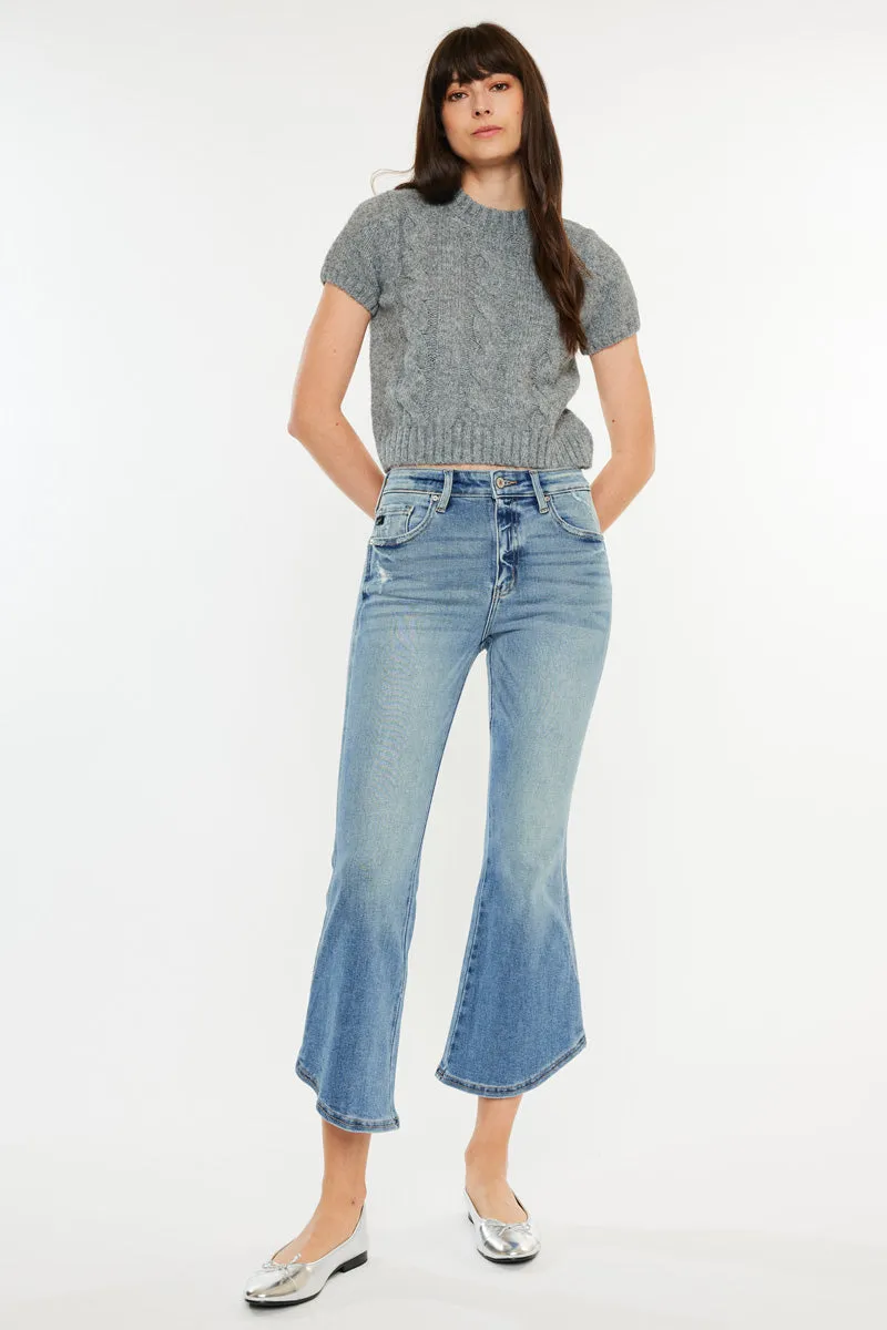 Raine High Rise Cropped Flare Jeans sold by Kan Can