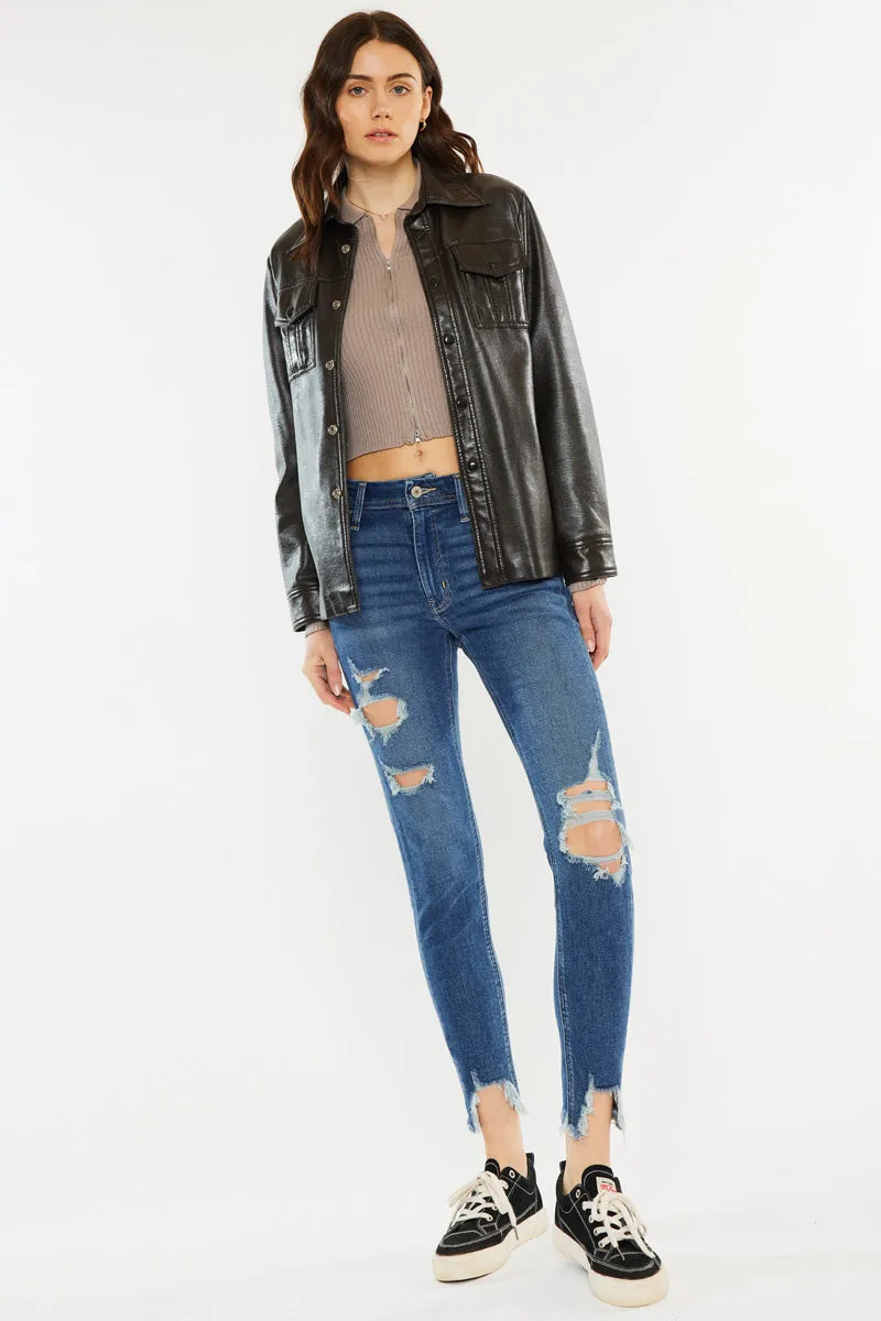 Luna High Rise Ankle Skinny Jeans sold by Kan Can