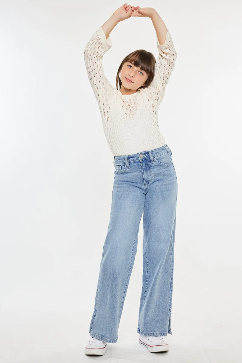 Aurora High Rise Wide Leg Kid Jeans sold by Kan Can