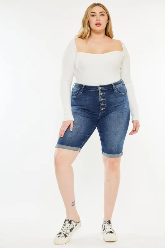 Tatiana High Rise Bermuda Shorts (Plus Size) sold by Kan Can