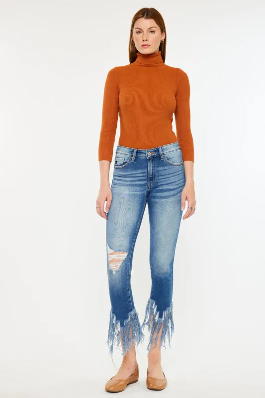Leslie Mid Rise Ankle Skinny Jeans made by Kan Can
