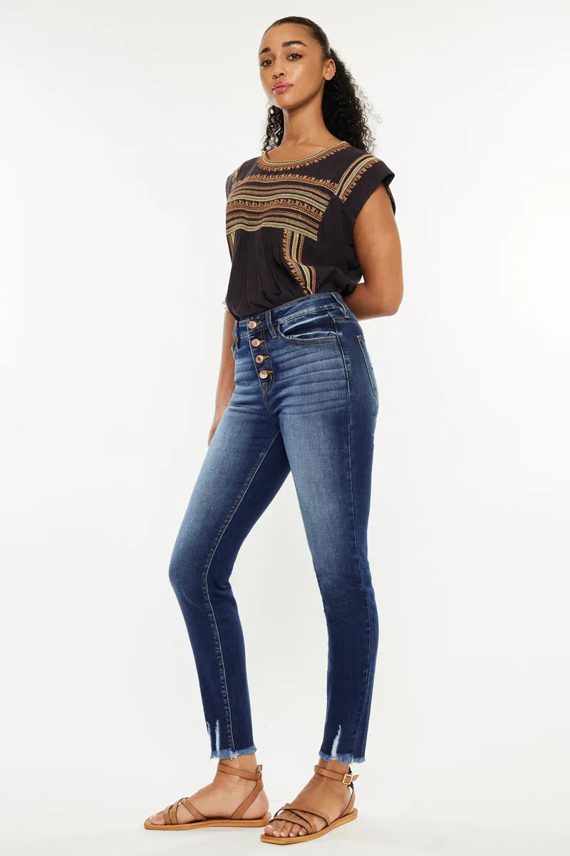 Jenny High Rise Ankle Skinny Jeans sold by Kan Can