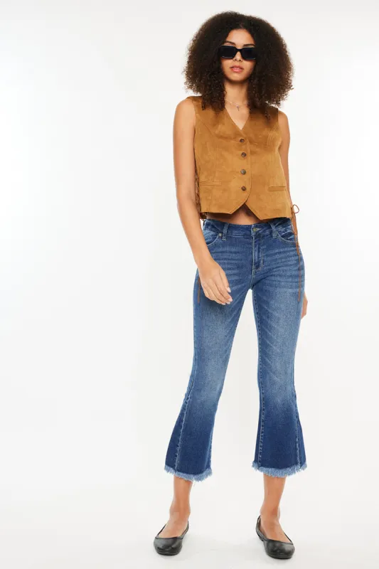 Merlie Mid Rise Cropped Flare Jeans sold by Kan Can