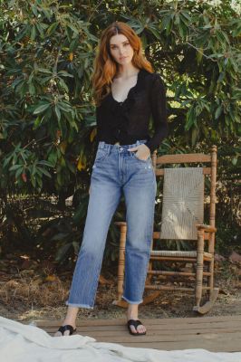 Meadow High Rise Straight Leg Jeans sold by Kan Can