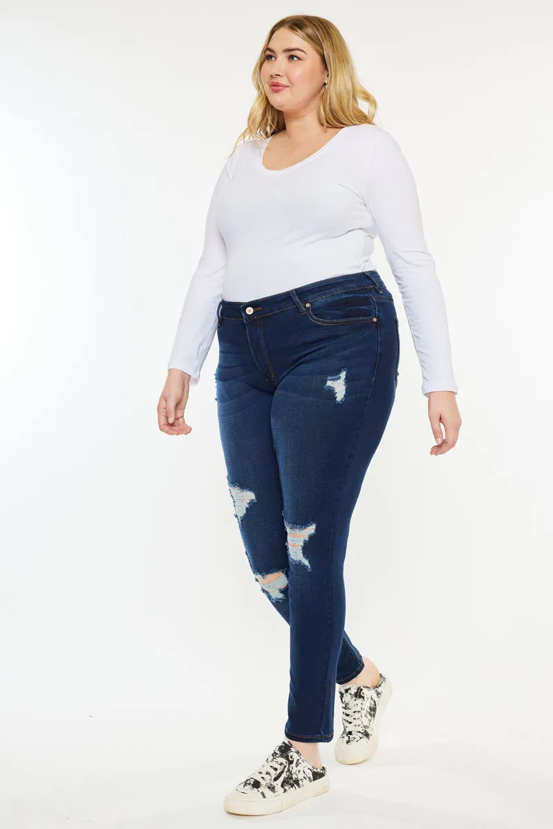 Jennifer Mid Rise Super Skinny Jeans (Plus Size) sold by Kan Can product image thumbnail 4