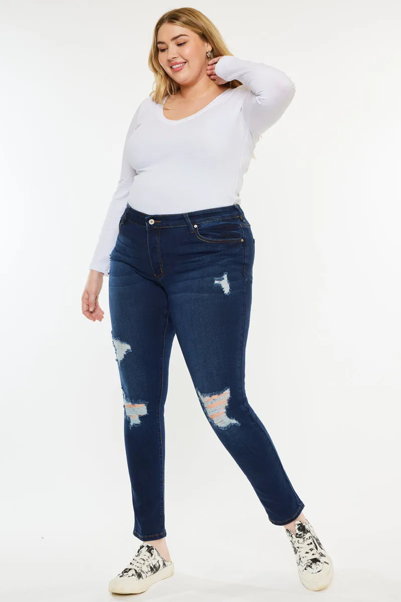 Jennifer Mid Rise Super Skinny Jeans (Plus Size) sold by Kan Can product image thumbnail 3