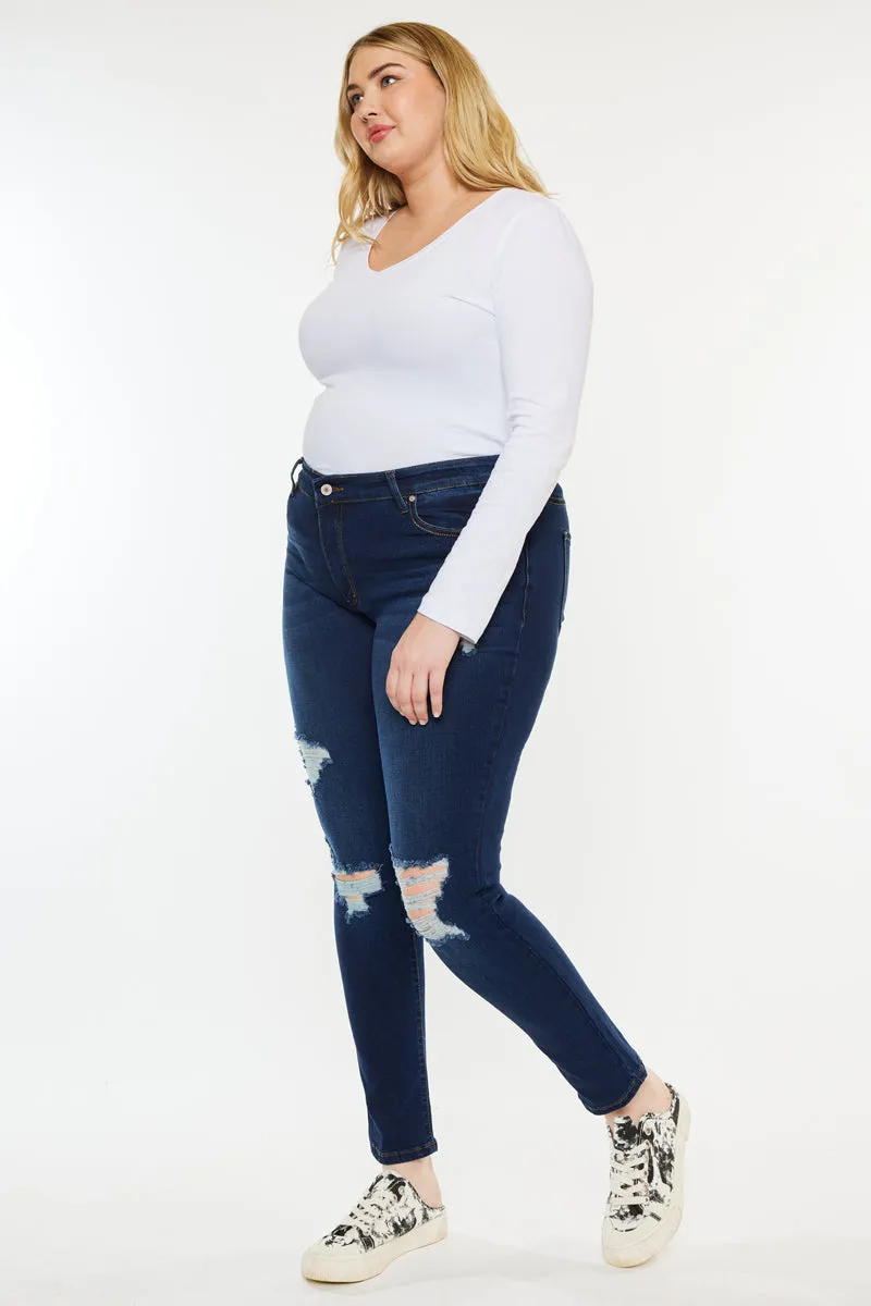 Jennifer Mid Rise Super Skinny Jeans (Plus Size) sold by Kan Can product image thumbnail 5
