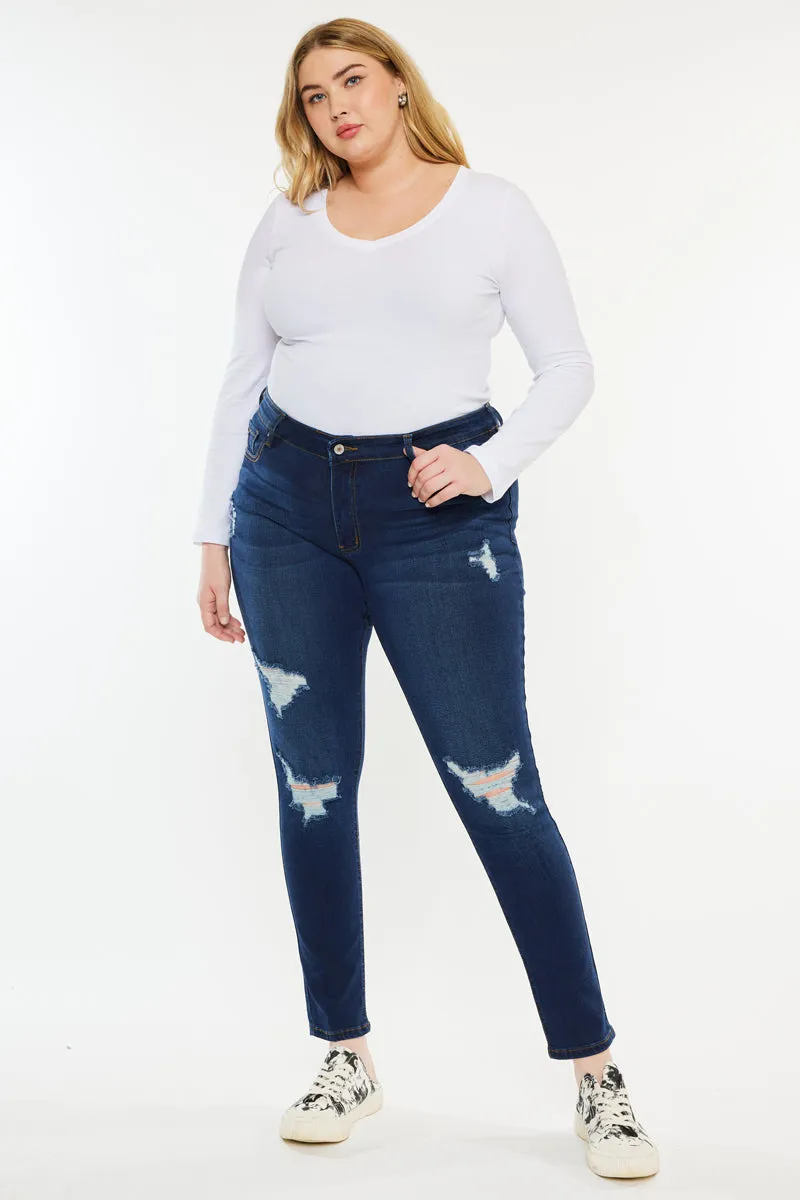 Jennifer Mid Rise Super Skinny Jeans (Plus Size) sold by Kan Can