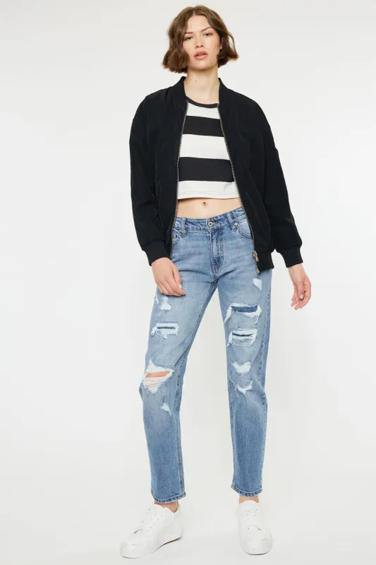 Devika Mid Rise Boyfriend Jeans sold by Kan Can