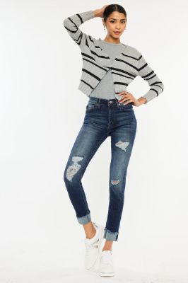 Elvis High Rise Ankle Skinny Jeans sold by Kan Can