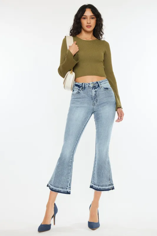 Kayla High Rise Cropped Flare sold by Kan Can