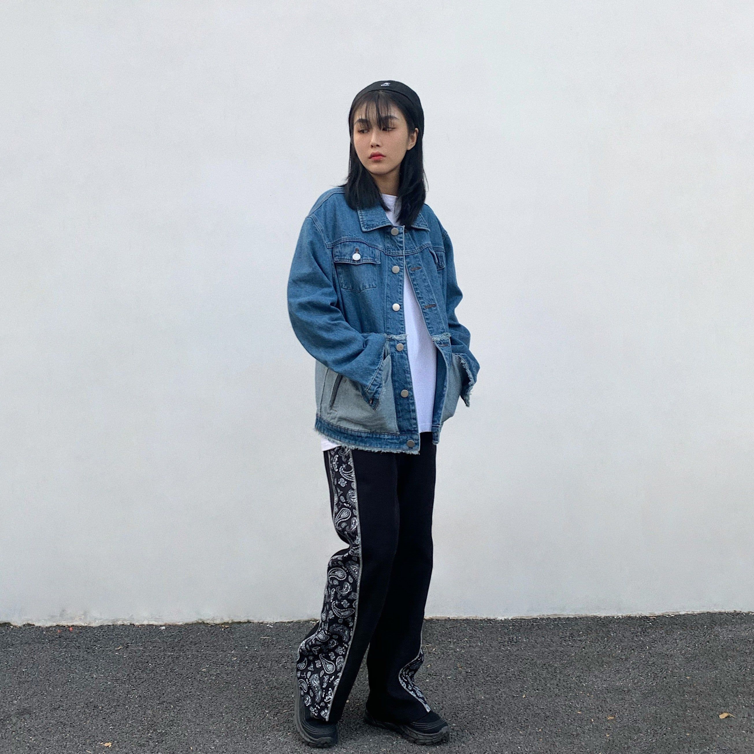 Stitching Loose And Versatile, Denim Jacket Jacket sold by Kan Can product image thumbnail 2