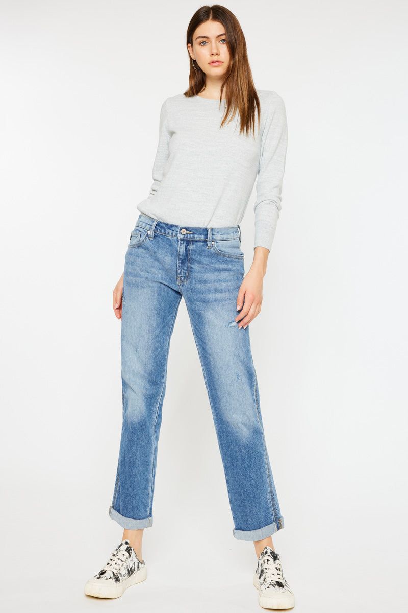 Isa Mid Rise Slim Boyfriend Jeans sold by Kan Can product image thumbnail 2