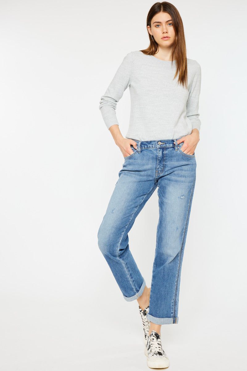 Isa Mid Rise Slim Boyfriend Jeans sold by Kan Can product image thumbnail 4