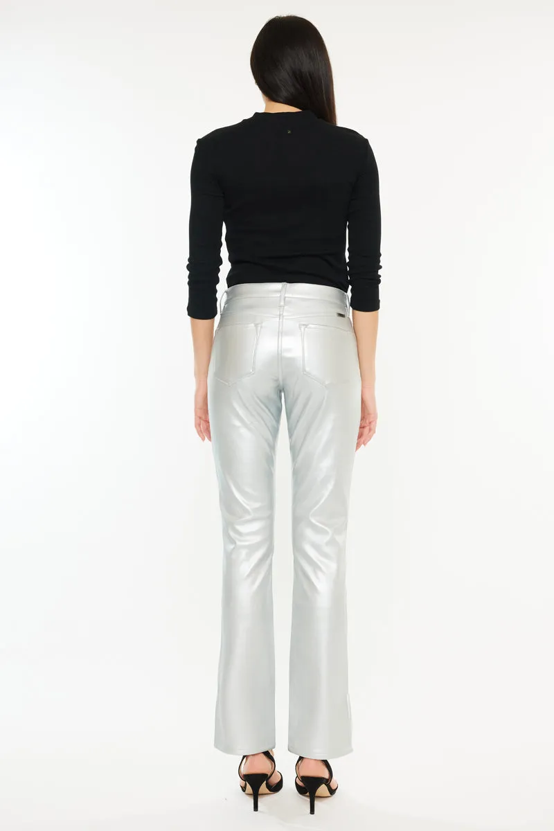 Mercury Mid Rise Y2K Faux Leather Bootcut Jeans (Petite) sold by Kan Can product image thumbnail 2