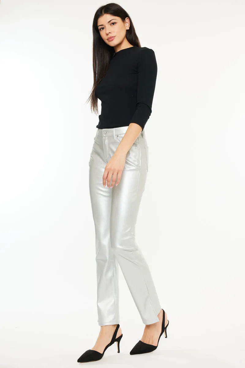 Mercury Mid Rise Y2K Faux Leather Bootcut Jeans (Petite) sold by Kan Can product image thumbnail 5