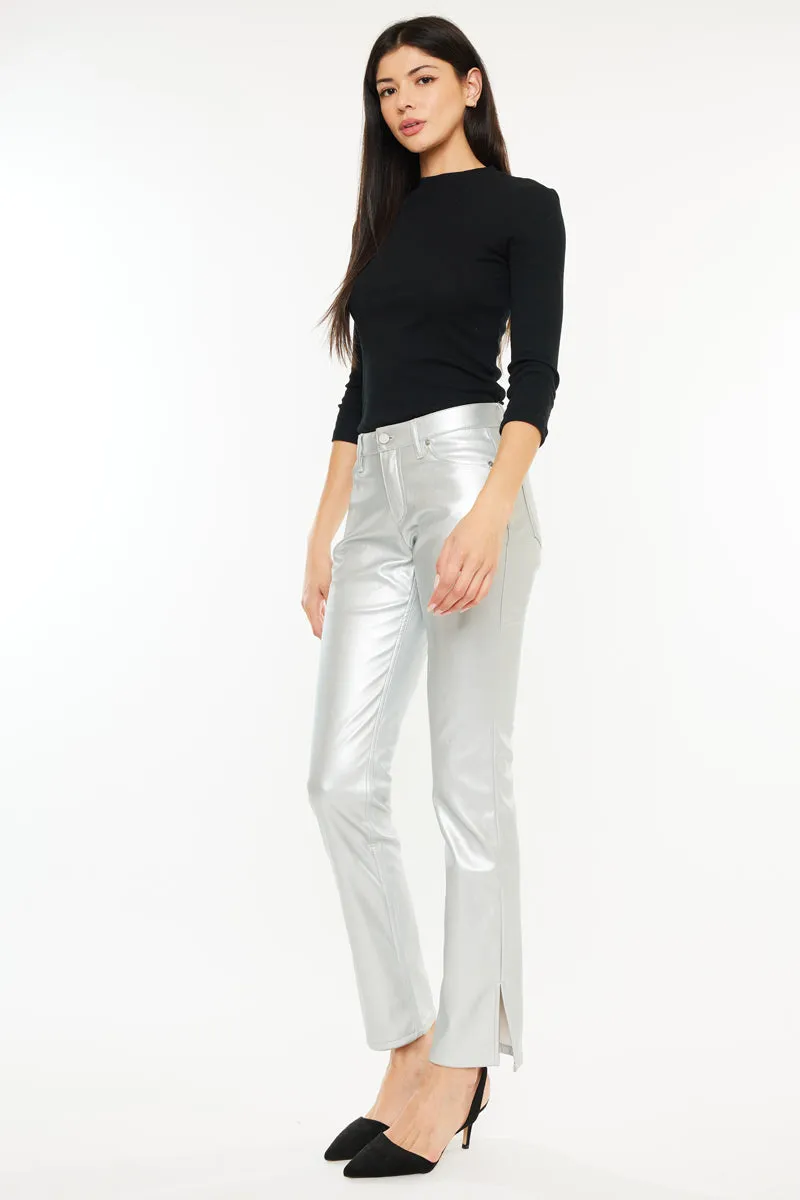 Mercury Mid Rise Y2K Faux Leather Bootcut Jeans (Petite) sold by Kan Can product image thumbnail 3