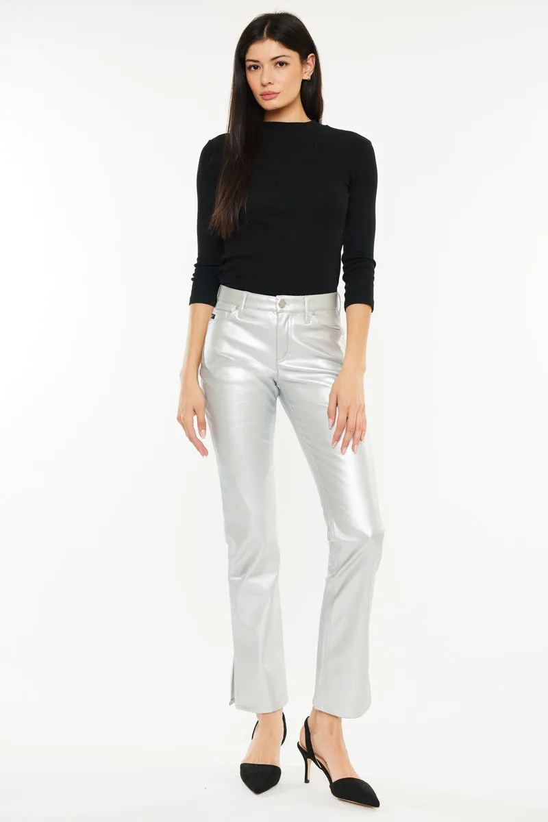 Mercury Mid Rise Y2K Faux Leather Bootcut Jeans (Petite) sold by Kan Can