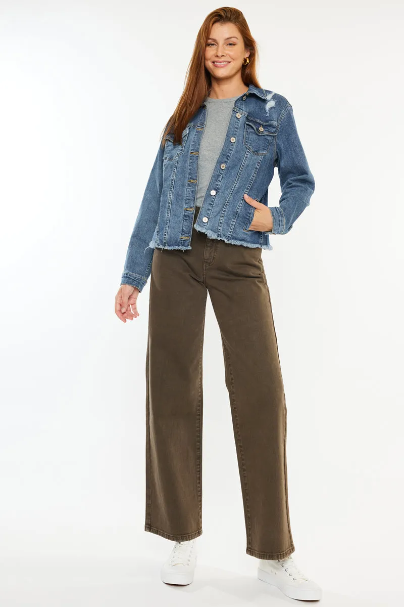 Aveline High Rise Wide Leg Jeans sold by Kan Can