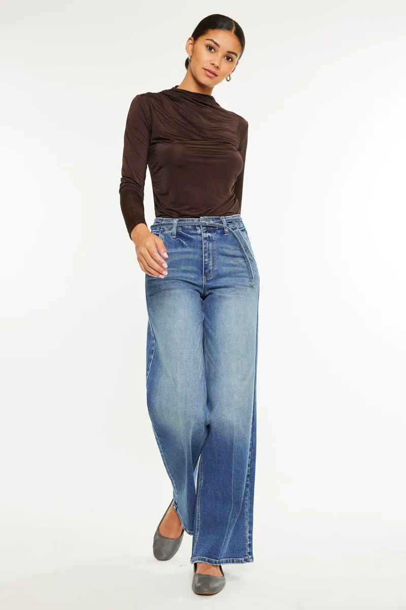 Leah Ultra High Rise Wide Leg Jeans sold by Kan Can product image thumbnail 4