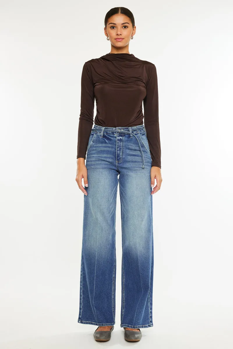 Leah Ultra High Rise Wide Leg Jeans sold by Kan Can product image thumbnail 3