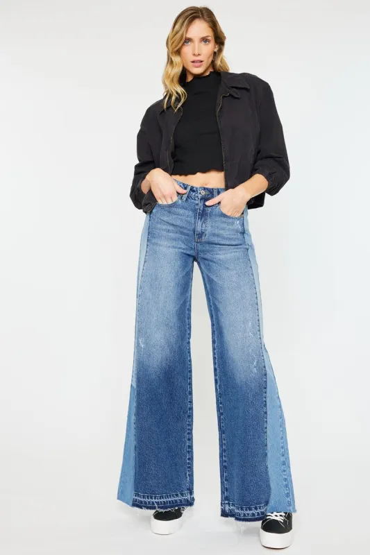 Clover High Rise Wide Leg Jeans sold by Kan Can