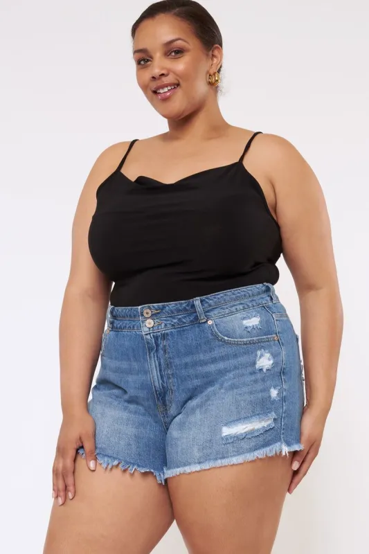 Adelia High Rise Mom Shorts (Plus Size) sold by Kan Can