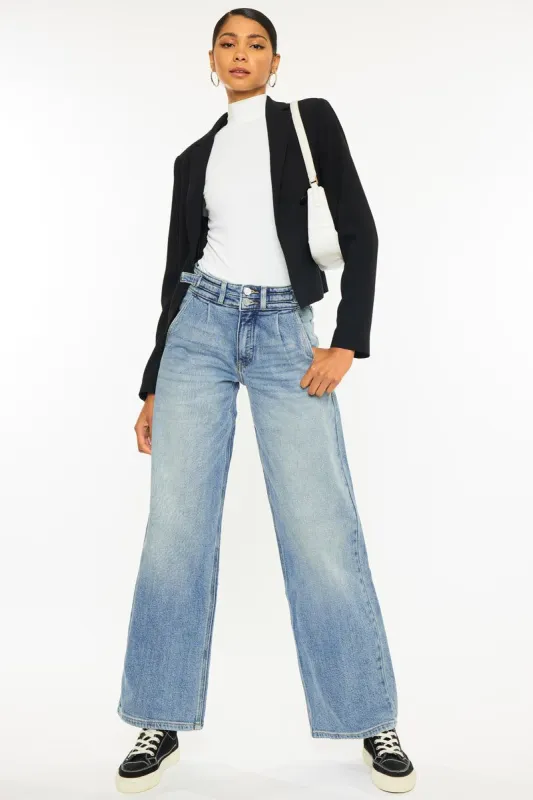 Promise High Rise Wide Leg Jeans made by Kan Can