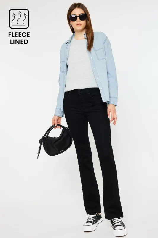 Fern Mid Rise Fleeced Baby Bootcut sold by Kan Can