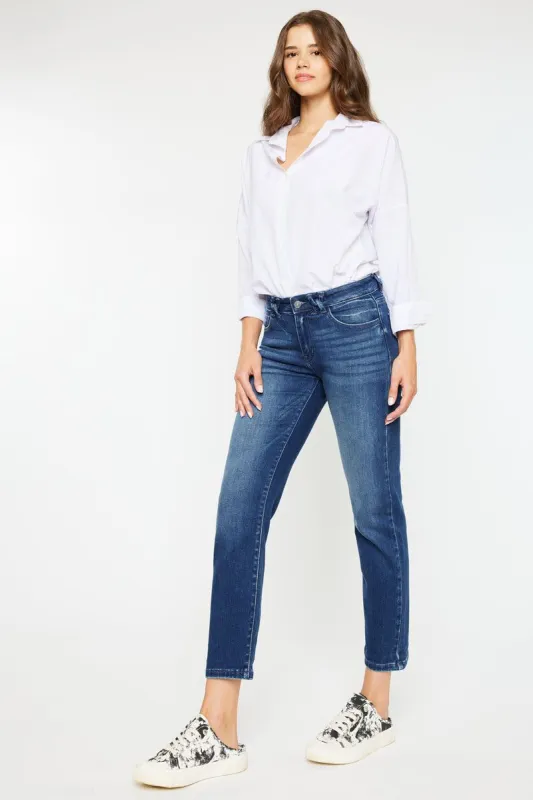 Dolores  Mid Rise Slim Straight Fit Jeans sold by Kan Can