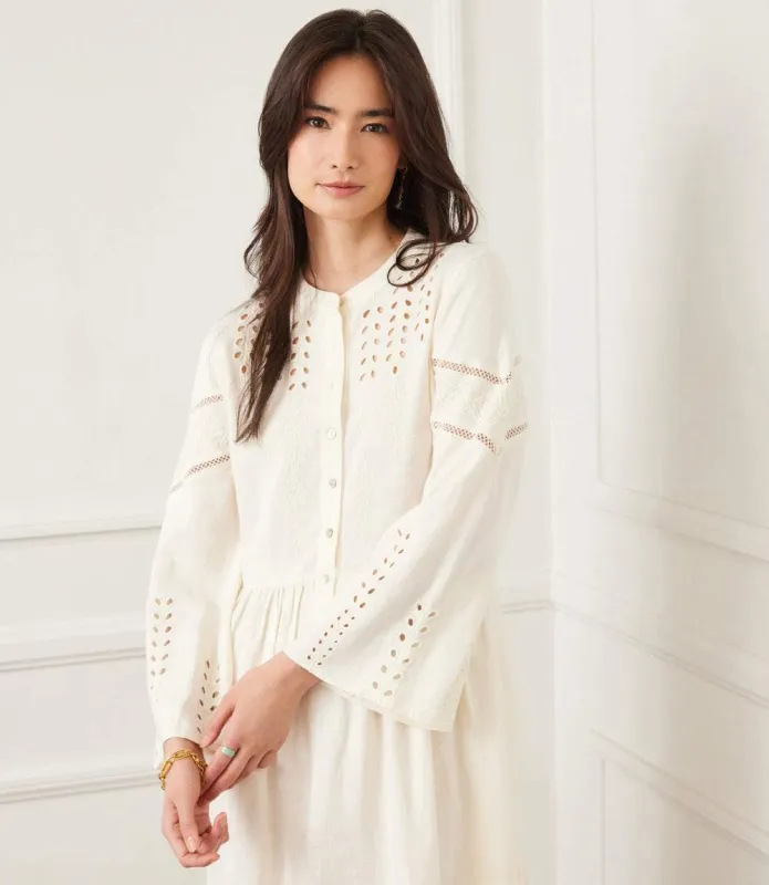 Flare Sleeve Embroidered Tiered Dress sold by Karen Kane