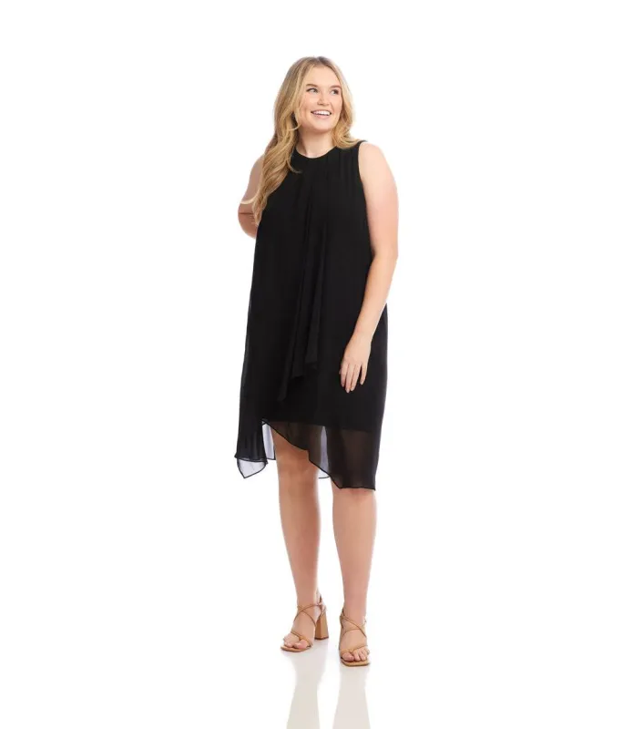 Plus Size Sleeveless Draped Crossover Dress sold by Karen Kane
