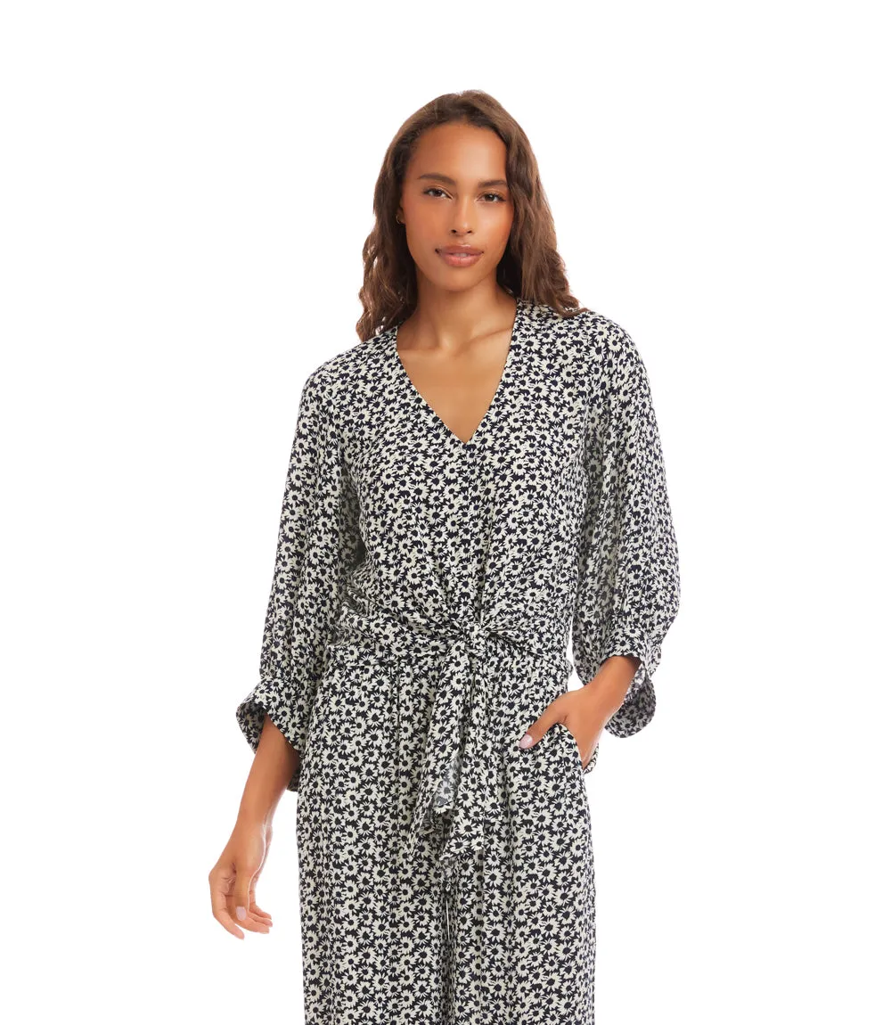 Blouson Sleeve Tie-Front Top sold by Karen Kane