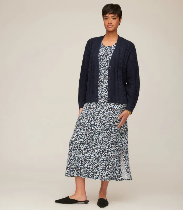 Cable Knit Cardigan Sweater sold by Karen Kane