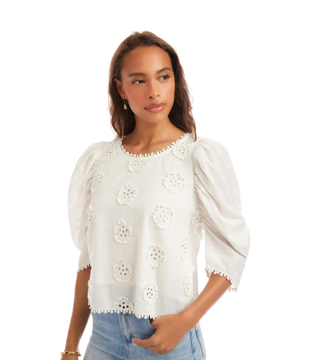 Puff Sleeve Embroidered Top sold by Karen Kane product image thumbnail 5