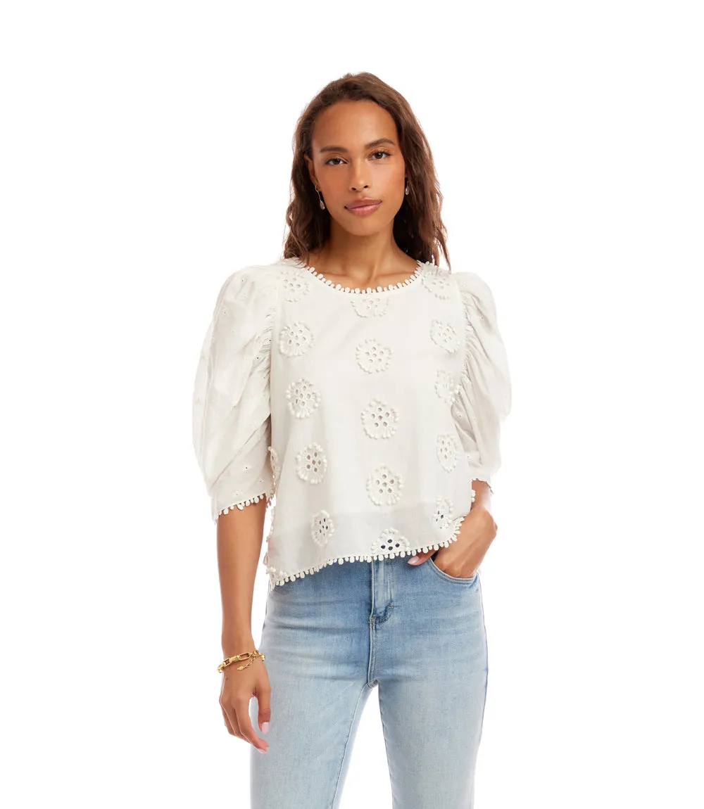 Puff Sleeve Embroidered Top sold by Karen Kane product image thumbnail 2