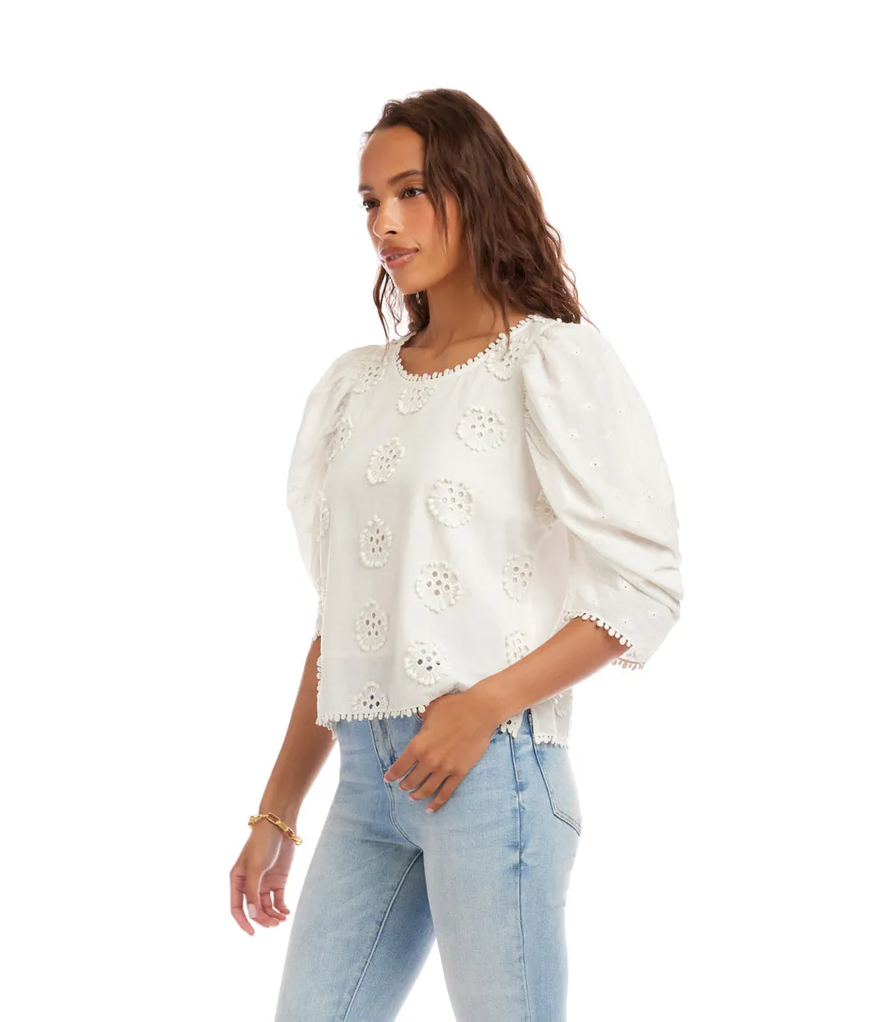 Puff Sleeve Embroidered Top sold by Karen Kane product image thumbnail 3